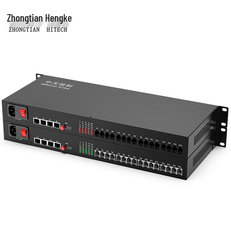 Zhongtianhengke 8-Line Phone 4-Port 100M Ethernet PCM Voice Fiber Optic Converter