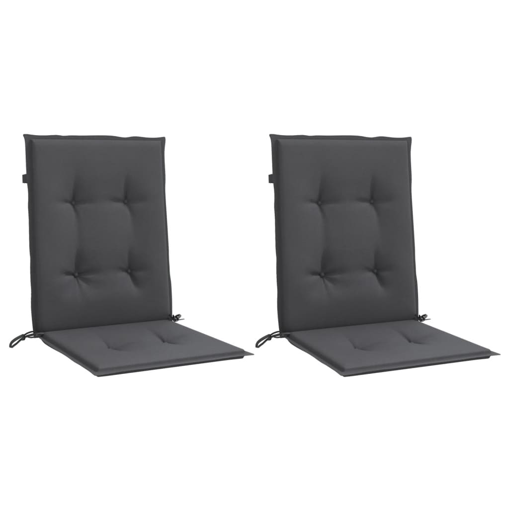Low Back Chair Cushions 2 Pcs Melange Anthracite 100 X 50 X 4 Cm Fabric