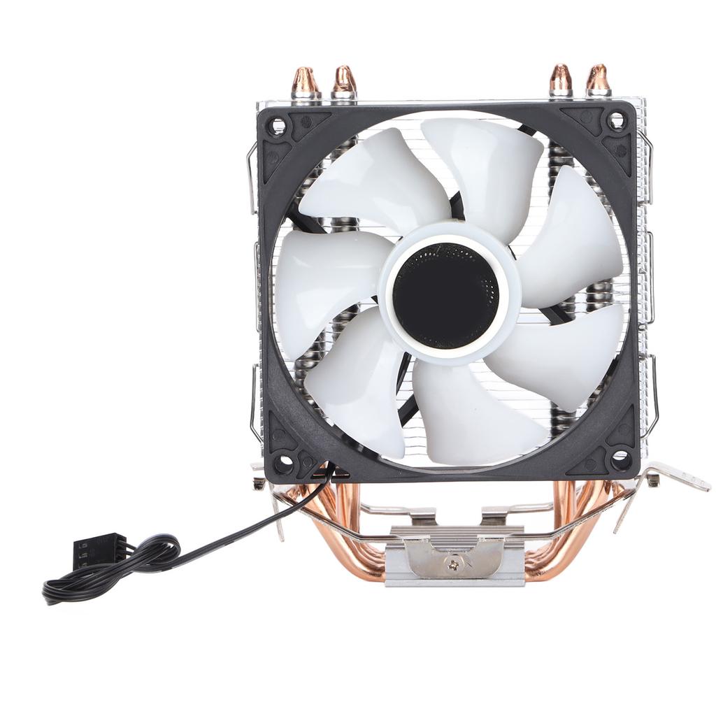 CPU-Lüfter 4 Heatpipes 90mm 3-Pin Computer CPU-Kühler mit buntem RGB-Licht für Intel LGA775 1155 1156 für AMD AM2 AM3