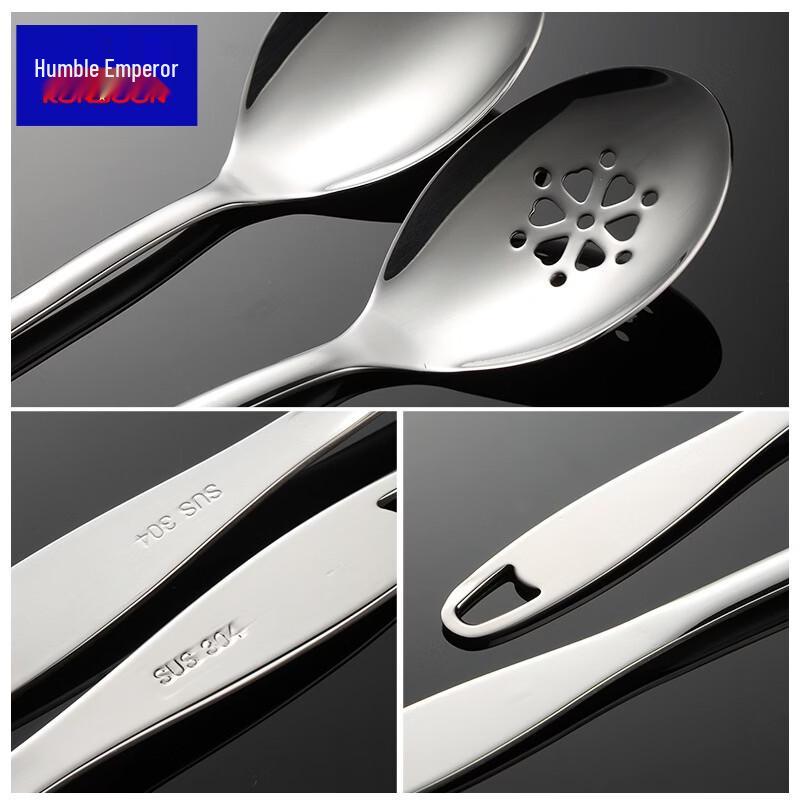 QianXing 304 Stainless Steel Long Handle Serving Spoon Set