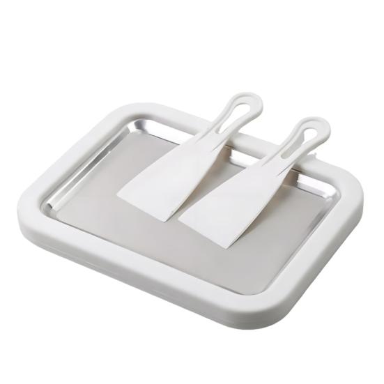 Nerezový stroj na výrobu rolované zmrzliny DIY Mrazicí stroj na jogurt a sorbet Neelektrický domácí výrobník dezertů