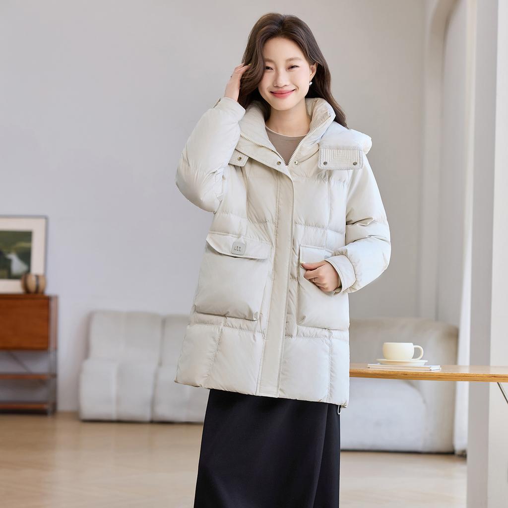 New Cotton Jacket for Women In Winter Mid-length Cold-proof Clothing Korean Style Fashionable Slim and Versatile Hooded Cotton Jacket