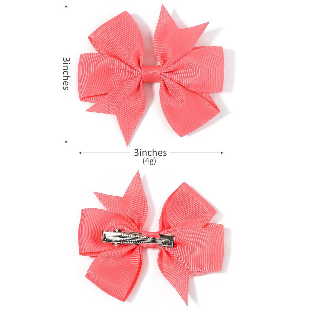 40Pcs/set Sweet Colorful 3'' Grosgrain Ribbon Hair Bows Clips for Baby Girls Boutique Hairpins Headwear Kids Hair Accessories