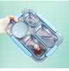 4-Compartment Stainless Steel Lunch Box with Portable Insulated Soup Cup, Microwaveable Bento Box for Office Workers.
