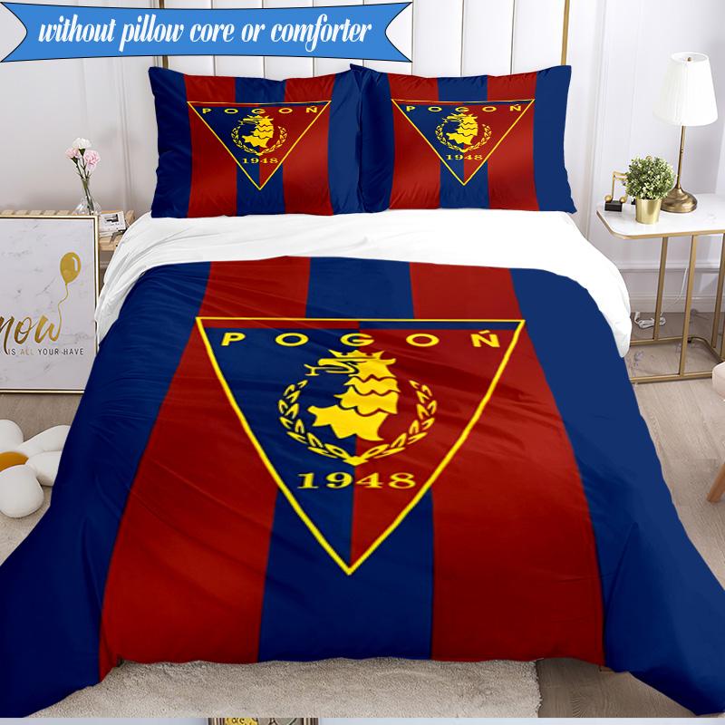 3PCS Pogoń Football Crest Bedding Set 2D Printing (Includes 1 Duvet Cover + 2 Pillowcases Coreless), Bedroom decor,Fan gift