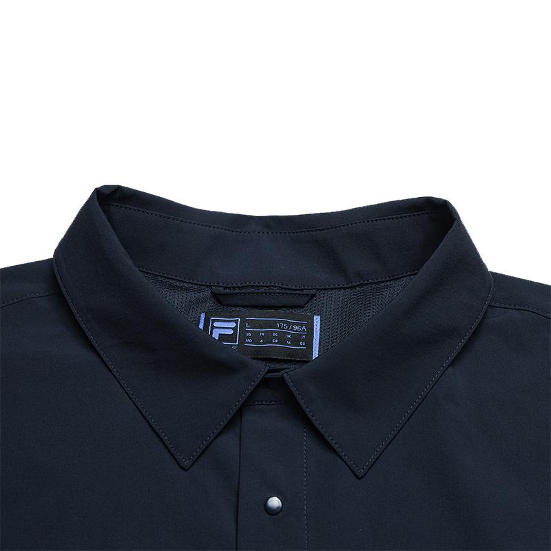 FILA Blue Simple Comfortable Casual Short Sleeve Shirt Men shirts F11M632402FDB