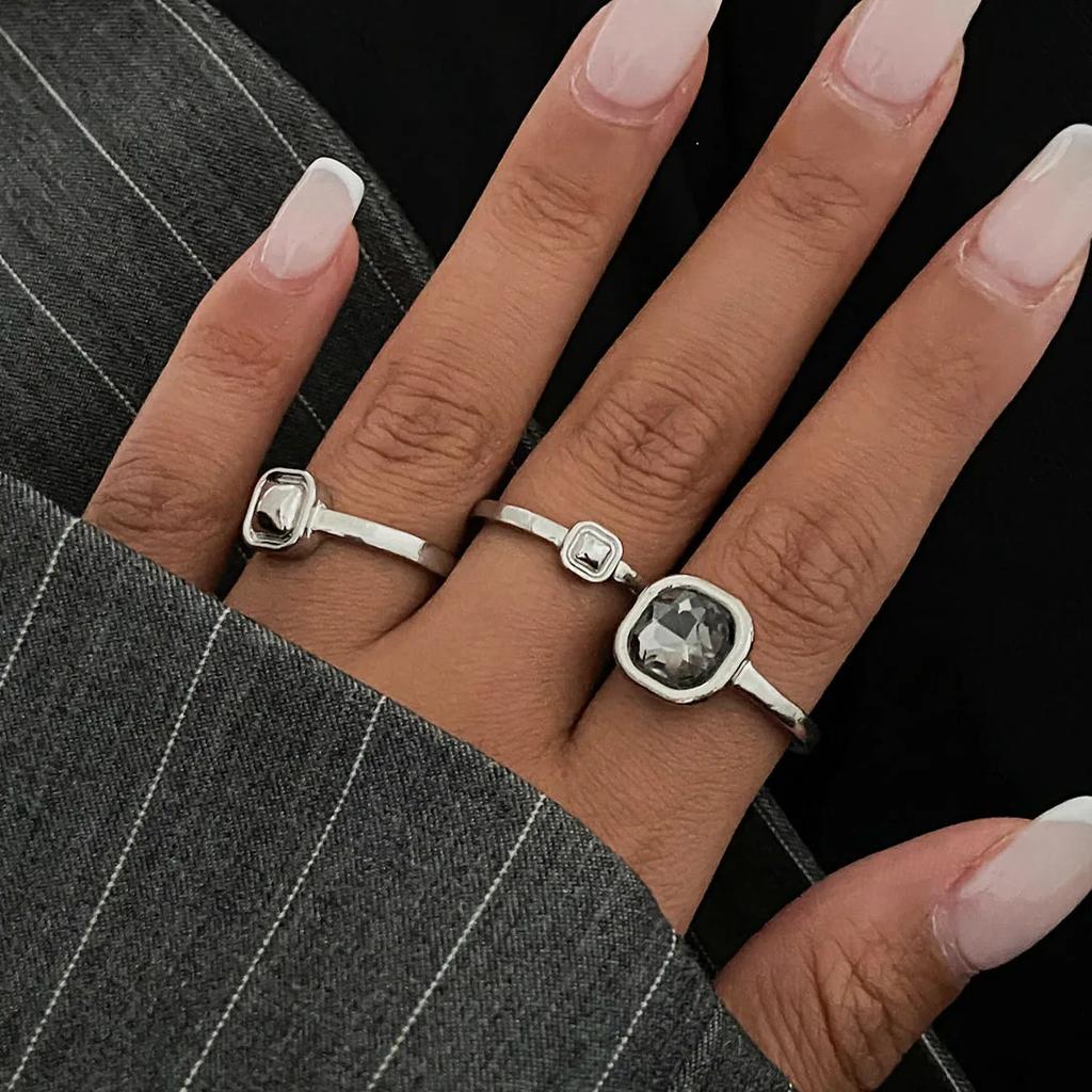 2024 Silver Color Rhinestone Ring Multi-layer Winding Rings for Women Wedding Full Zircon Finger Rings Fashion Jewelry Gifts