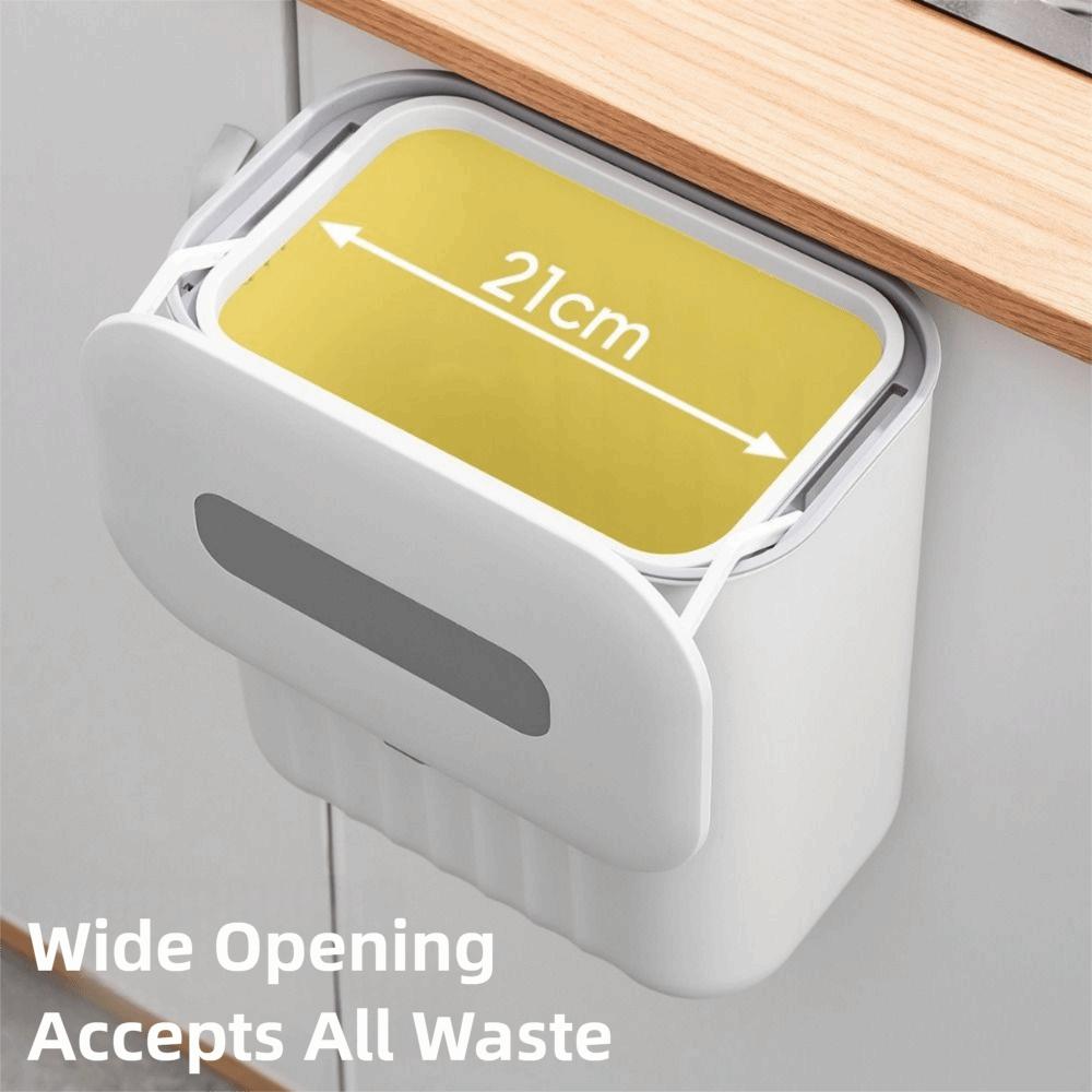 No-Hole Wall Hanging Rubbish Bin 7/11L Kitchen Storage Box Compact Bathroom Trash Can Kitchen