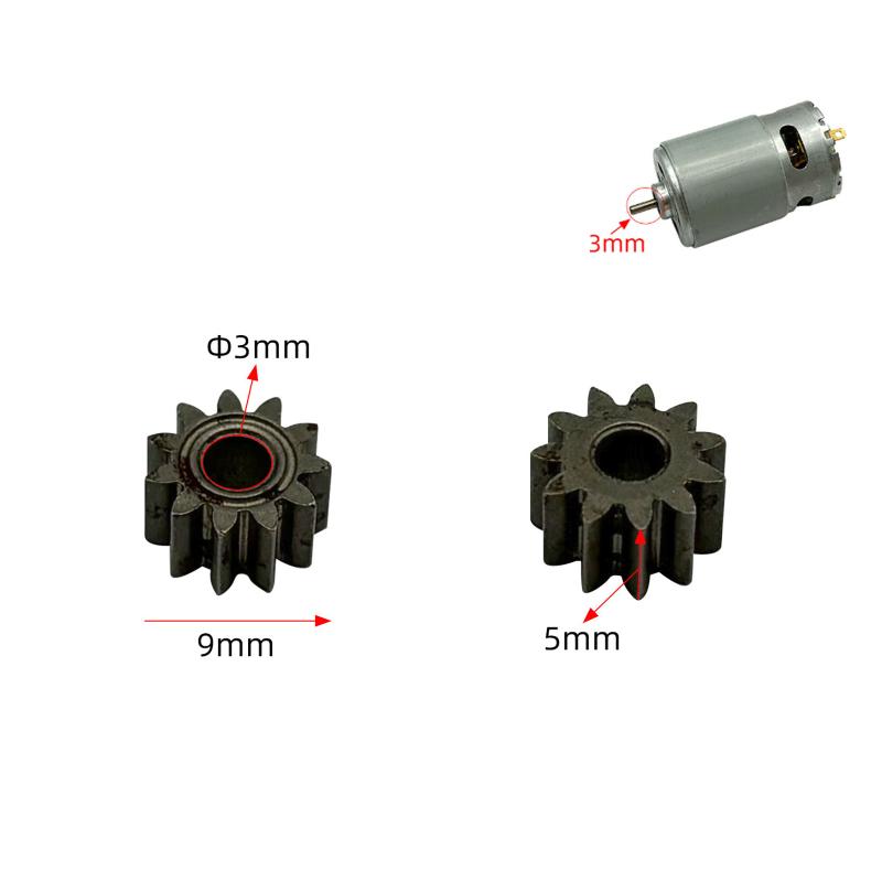 Durable Electric Hand Drill Gear 2Pcs 9-16 Teeth Parts Fit 550 775 Motor Shafts for Cordless Charging Drill Replacement