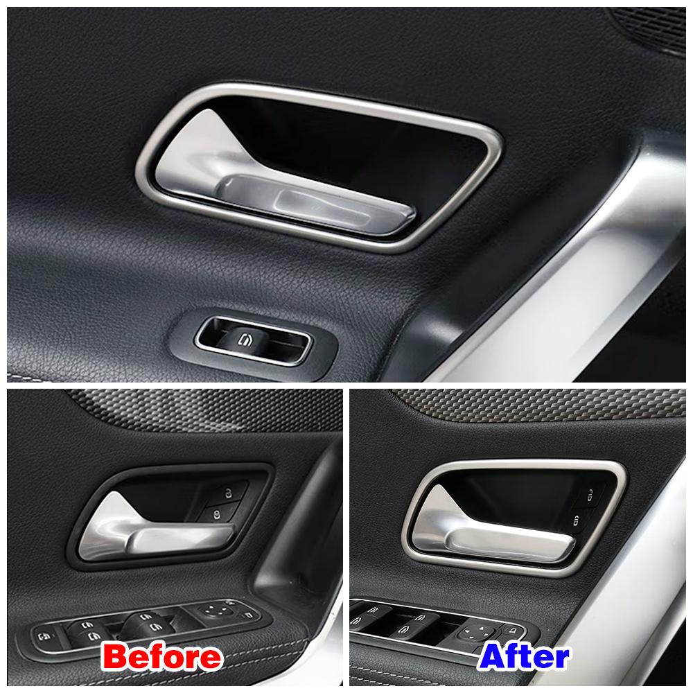 

For Mercedes Benz A CLA Class W177 V177 C118 W118 2022 Inner Door Handle Frame Ring Trim Stainless Steel Sticker