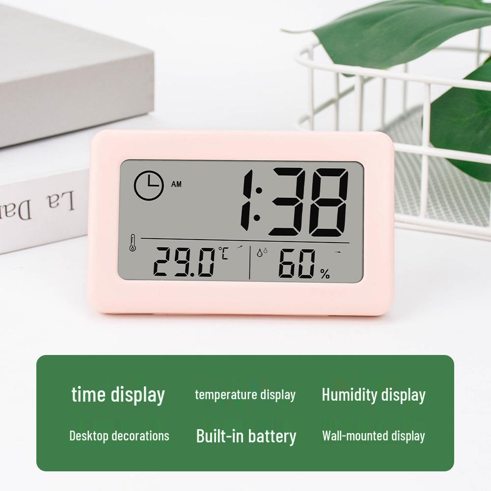 Nordic Style Colorful Clock: Simple Electronic Display with Temperature and Humidity Monitoring, Thin and Convenient Design.