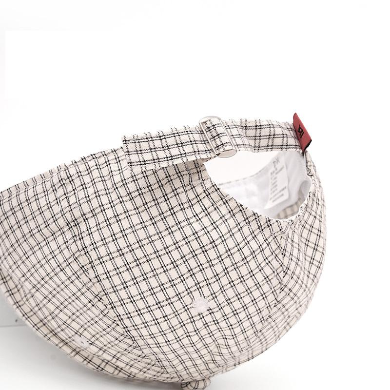 Plaid Cap Women's Spring Summer Letter Embroidered Baseball Cap Sunscreen Hat