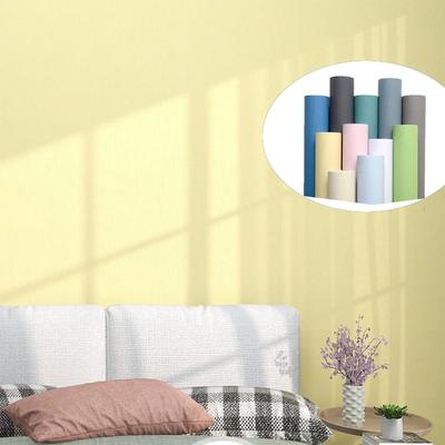 Papier Peint Couleur Unie Auto-adhésif Chambre Dortoir Mur de Fond Papier Peint Imperméable Ménage Pièce Salon Décoration Salle de Bain