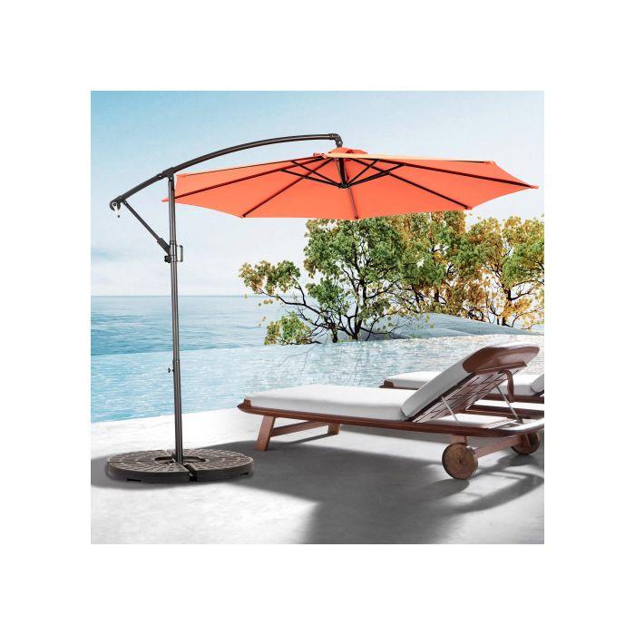 Parasol Extérieur Rectangulaire Double Face De 4,5 M Avec Manivelle (orange). (sans Pied)