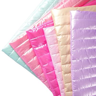 1 Meter PU Polyester Bestickter Stoff Gestreift Gesteppt Baumwollgefüttert Wasserdicht Baumwollstoff für DIY Nähen Kosmetiktasche