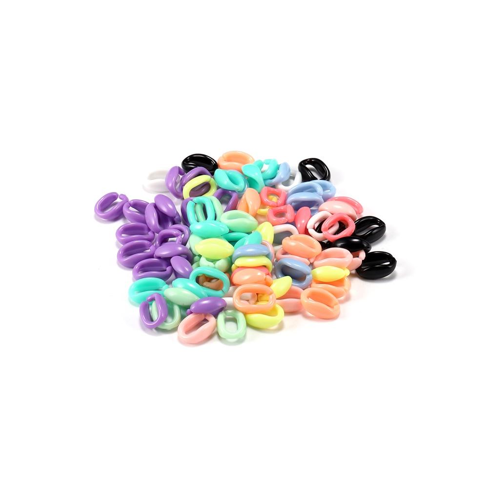 50 sztuk/partia 16*11mm kolorowe akrylowe ogniwo łańcucha naszyjnik dla naszyjnik DIY bransoletka Making plastikowe ogniwa łańcuszka tworzenia biżuterii