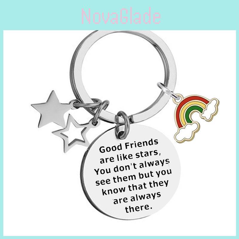 Stainless Steel Keychain Rainbow Charm Friendship Gift For Birthdays Travel And Graduations