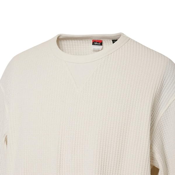 NANGA ECO HYBRID WAFFLE L/S TEE (White, Medium, Size M) NW2311-1G218