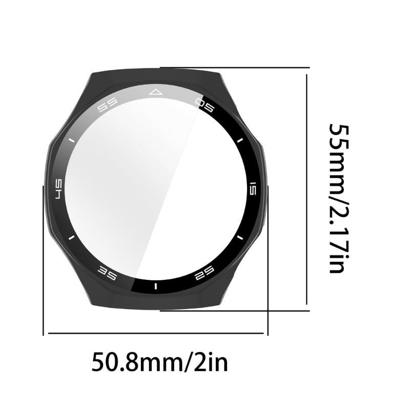 Precise Cut Protective Case With Tempered Glass For 46MM Smartwatch Full Guard Shockproof Cover Easy Snap Installation