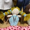 Handmade Linen Cloth Doll Keychain Cute Plaid Overalls Pendant Multiple Hair Styles Squishy Stuffed  Vintage Gift For Collectors
