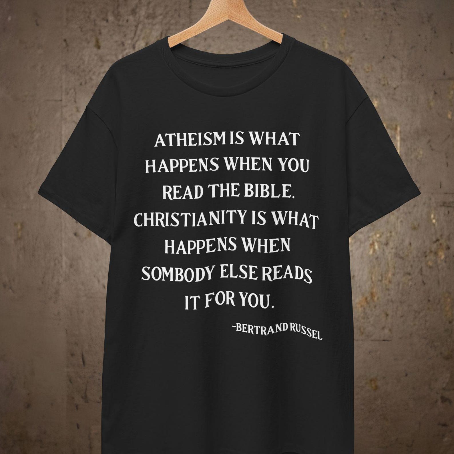 Atheist T shirt | Bertrand Russel XL