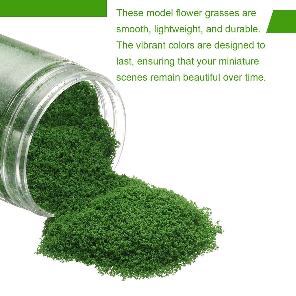 CoCud Model Glass Terrain Powder 185ml Capacity, Fake Miniature Flowers, Glass Trees, Sponge, Dark Green - (Uses: DIY Dollhouses, Fairy Gardens,