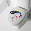 Toilet Sticker Strong Adhesive Vibrant Color Cartoon Pattern Wall Decal Home Bathroom Decoration
