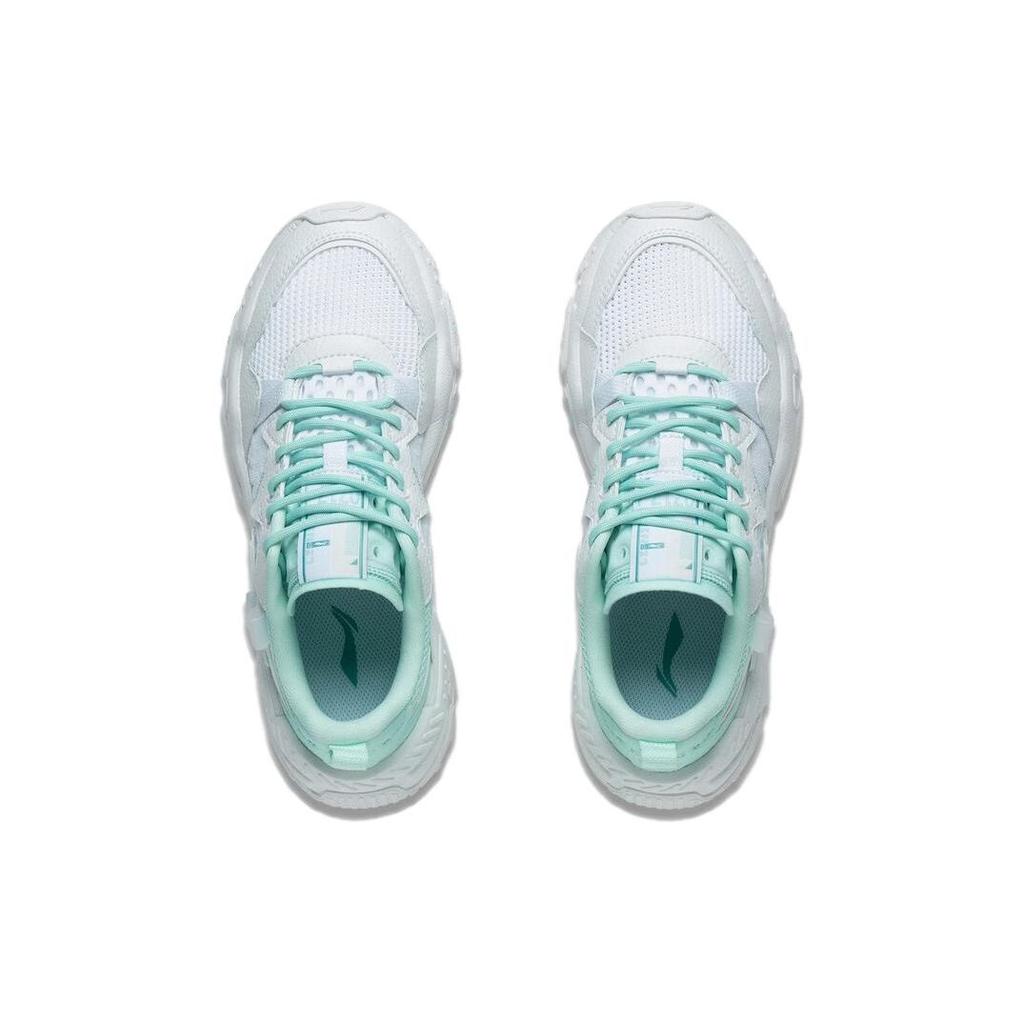 Li Ning New Tou 3.0 Slip Resistant Abrasion Resistant Low Top Sports Casual Shoes Women's White Green AGCT152-2