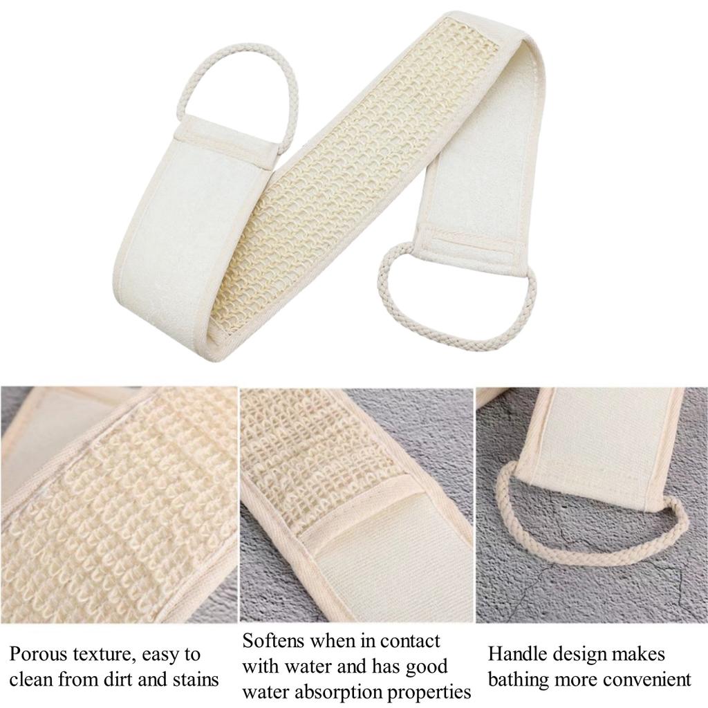 3 Styles Bath Sponge Natural Exfoliating Loofah Sponge Scrubber Body Backwash Belt Back Exfoliator Strap Bath Accessories