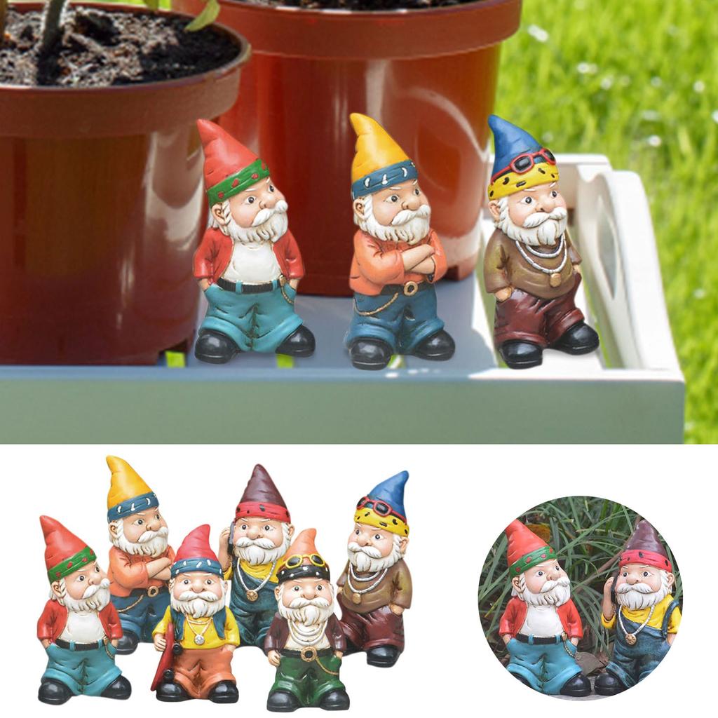 Garden Dwarf Ornament Garden   Bearded Old Man Dwarf Statue Resin Ornament