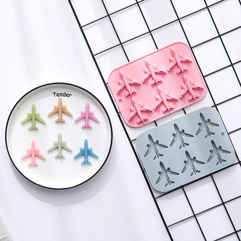 Letadlo Fondánová Silikonová Forma, 3D Letadlo Forma na Ledové Kostky, Letadlo Silikonová Forma na Čokoládu a Cukroví, Forma na Pečení ve Tvaru Letadla