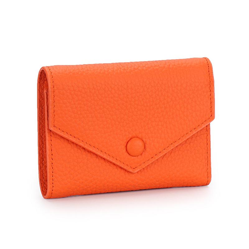 2024 New Women Wallets Genuine Leather Short Wallet First Layer of Cowhide Billfold For Ladies Trifold Envelope Coin Purse