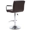 Bar Stool Set 2 Pieces Brown Faux Leather