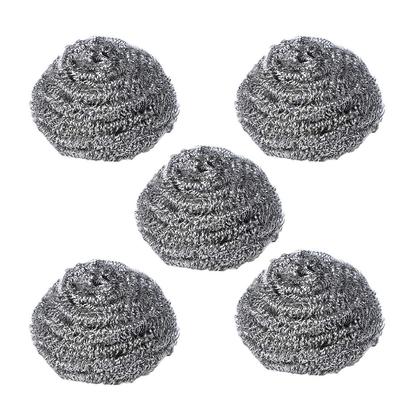 Uxcell Συρμάτινη Βούρτσα Καθαρισμού Κουζίνας Μπάλα από Ατσάλινο Σύρμα Ανοξείδωτος Καθαριστήρας Πάτος Καθαρισμού για Μαγειρικά Σκεύη Κουζίνας Ασημί Τόνος 76x38mm 5τμχ,
