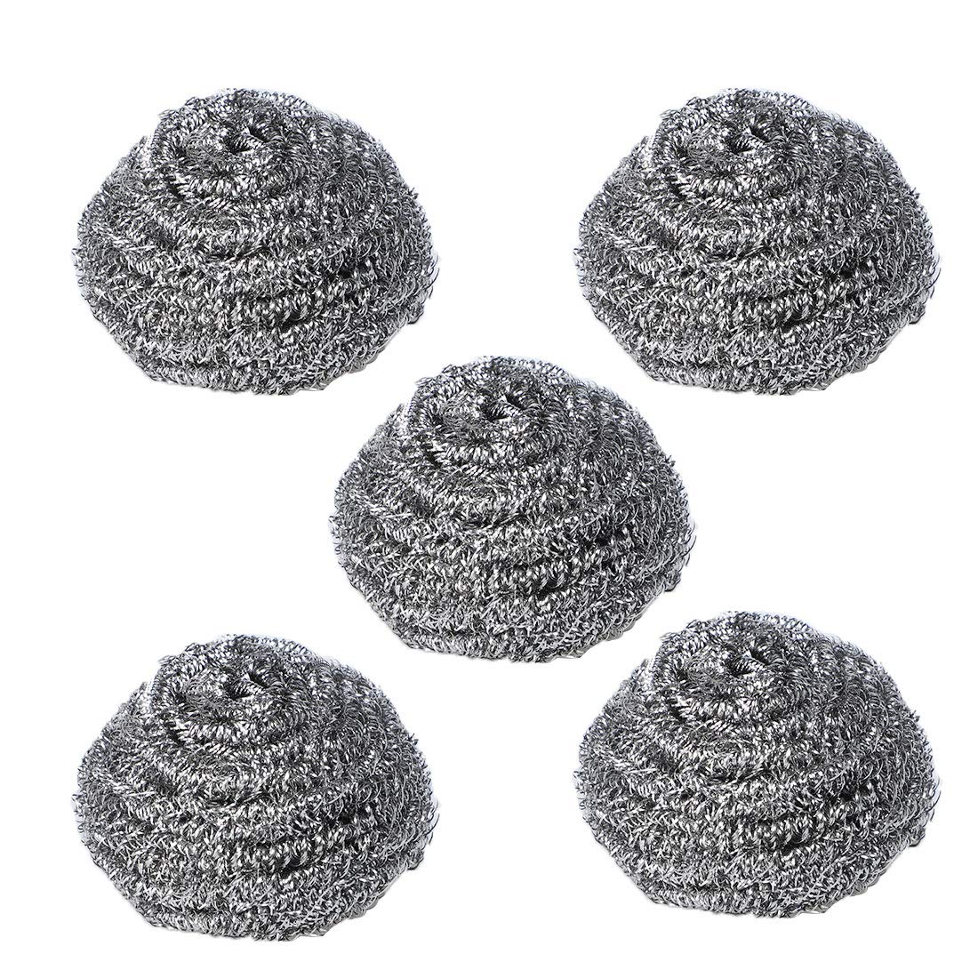 

uxcell Щетка для чистки проволокой Кухонный стальной проволочный шарик Скребок из нержавеющей стали Кухонная подушечка для чистки кастрюль и сковородок Посуда Чистка Серебристый тон 76x38мм 5шт,