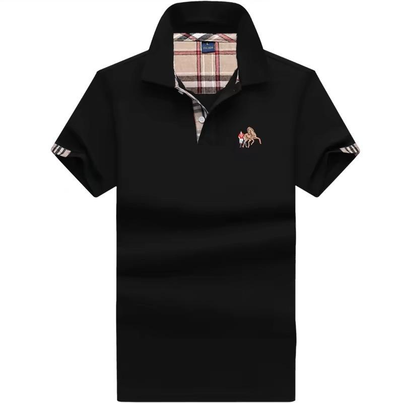 TrendHub New Mens Short Sleeve Polo Shirt Mens Embroidered Top Clothes Men's Business Casual Polo Shirt