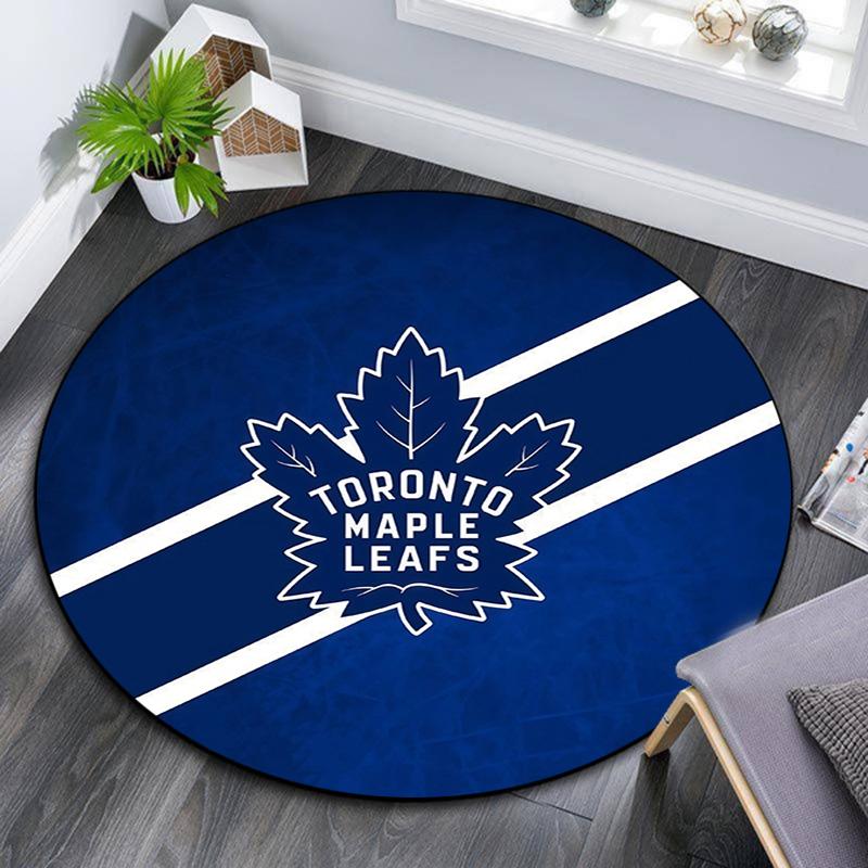 Toronto Maple Leafs,Round Area Rug,Carpet Rug for Living Room Bedroom Sofa Playroom Decor,Non-slip Floor Mat