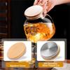 Jarra de Vidrio de Borosilicato Alta para Agua Fría Resistente al Calor 1000ml/1800ml Gran Capacidad Jarra para Té de Frutas con Tapa de Bambú Tetera Transparente