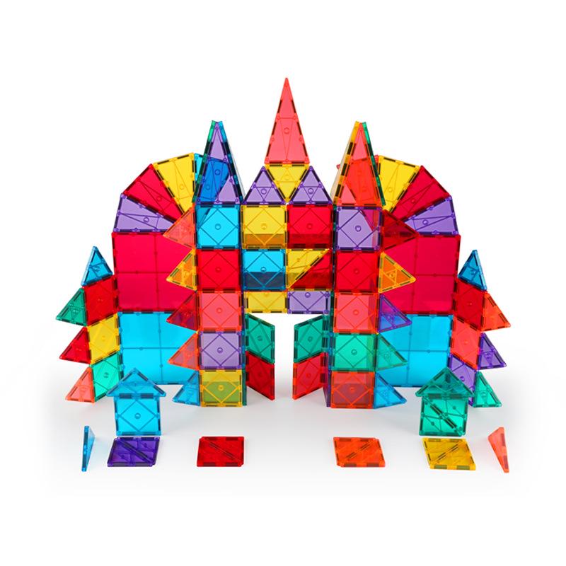 New Magnetic Building Tiles - Educational Construction Toys with Building Blocks and Magnets
