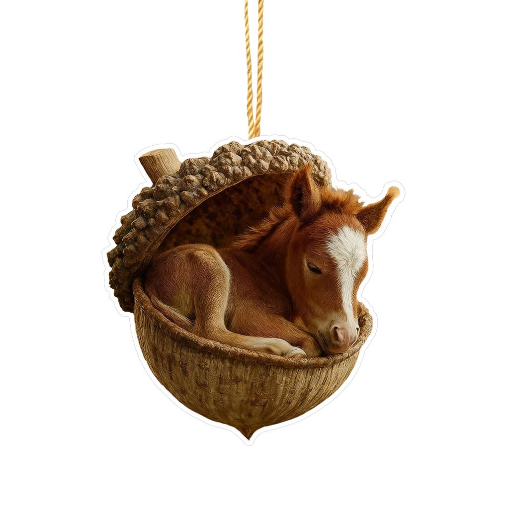 2D Acrylic Nut Animal Series Decorative Pendant Car Rearview Mirror Ornament