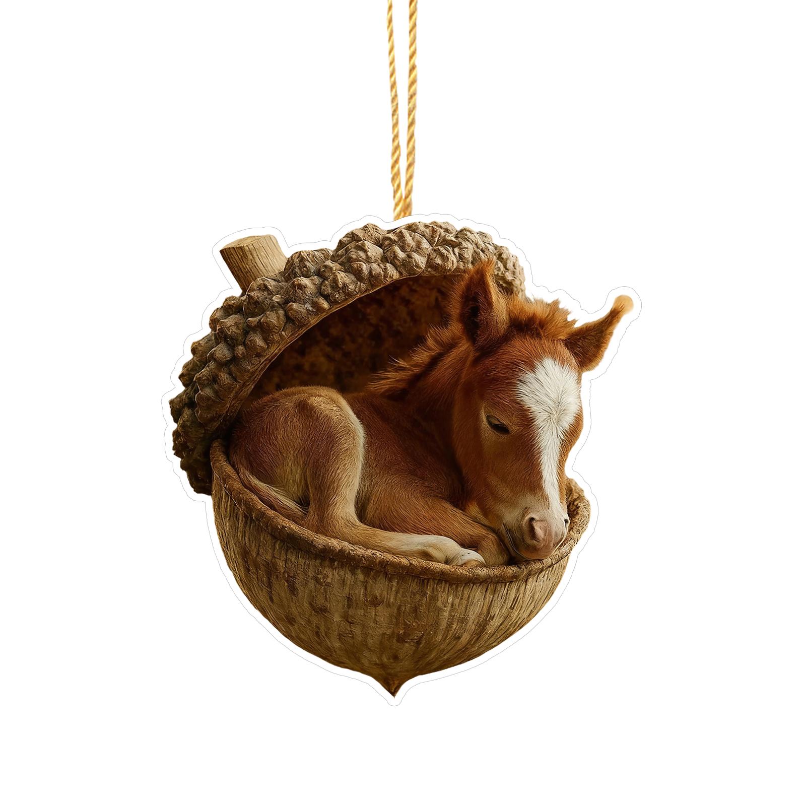 

2D Акриловый Подвесной Декоративный Кулон Серии Животные с Орехом Украшение для Зеркала Заднего Вида Автомобиля One Size