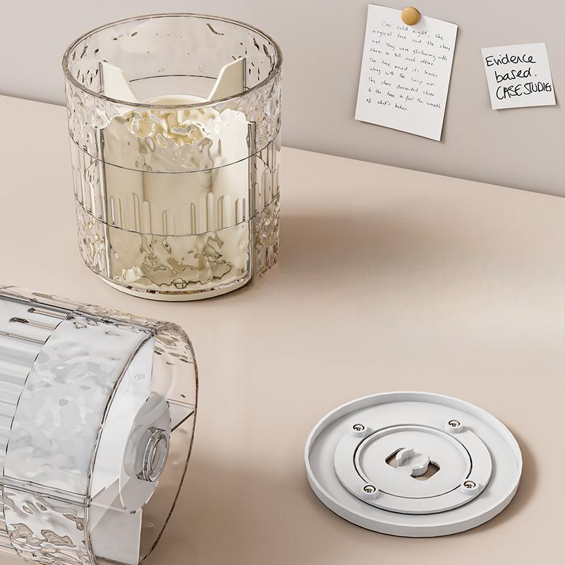 Transparent Rotating Pen HolderLarge-capacity Desktop Pen HolderCosmetics Storage Box Brush HolderPen Case