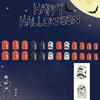 Plastik-Falschnagel-Aufkleber mit Halloween-Fledermaus-Schädel-Stern-Geister-Mustern Einfache Anwendung Künstliche Nagelaufkleber 24 Stück