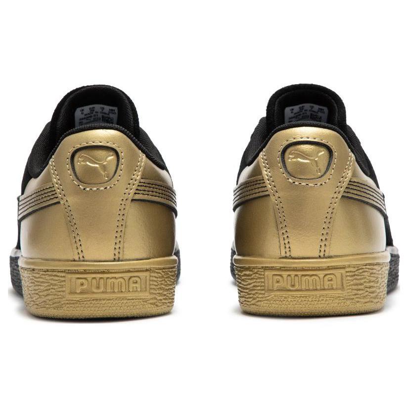 New Puma Suede Black Gold Metallic 398306-01
