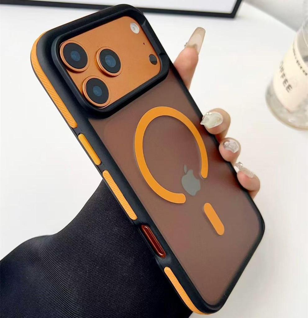 Apple 16 Pro Max & iPhone 15/14/13 Dvoubarevné magnetické matné pouzdro odolné proti pádu