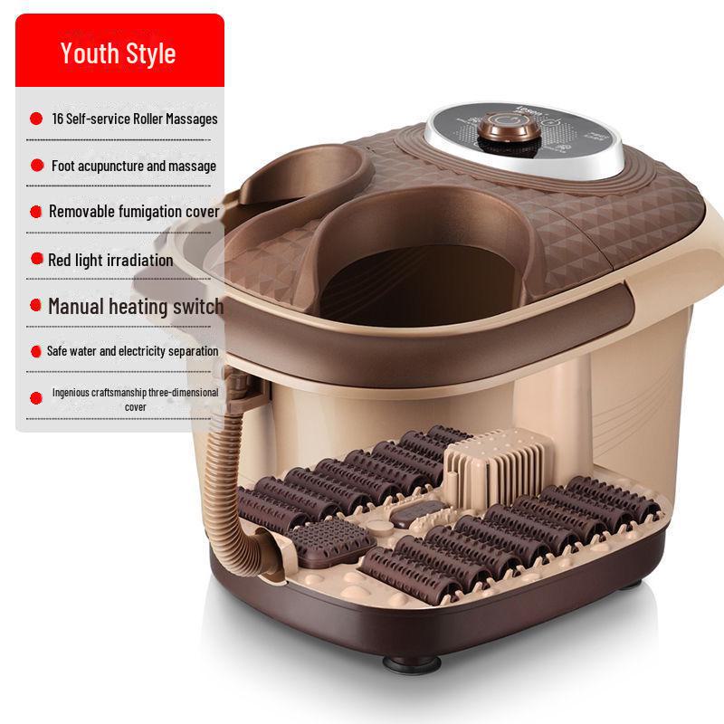 Heated Foot Bath Bucket with Roller Massage and Red Light Therapy