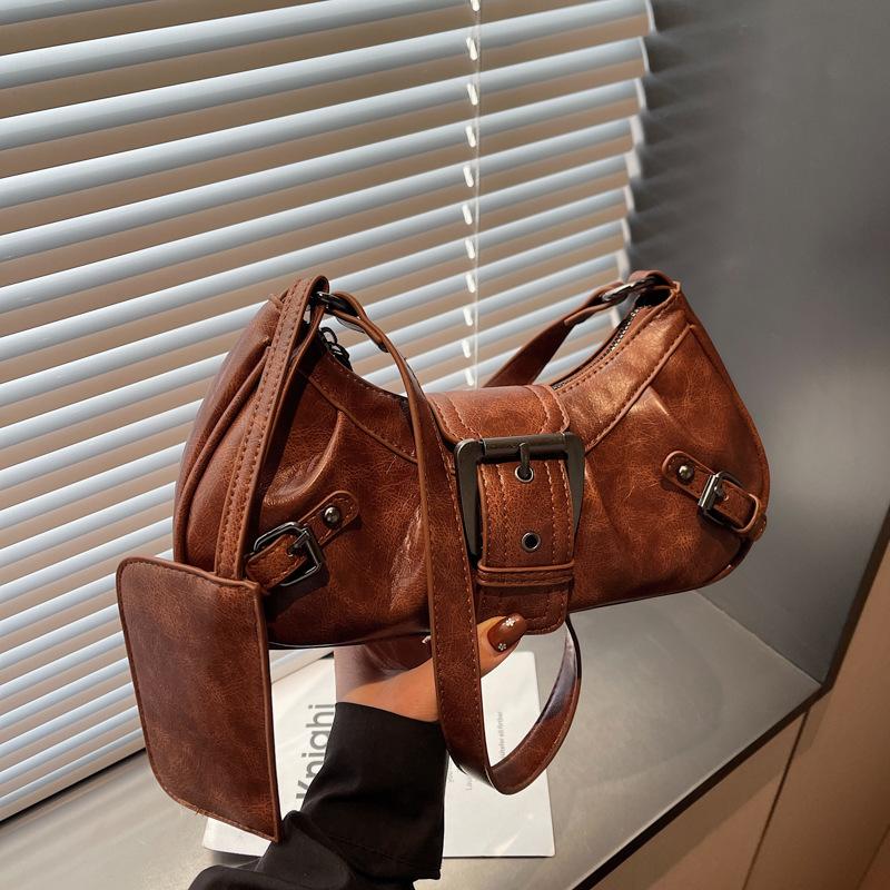 Einschulter-Loaf-Tasche - Retro Business-Casual-Stil Tasche - Modische Unterarm-Motorradtasche