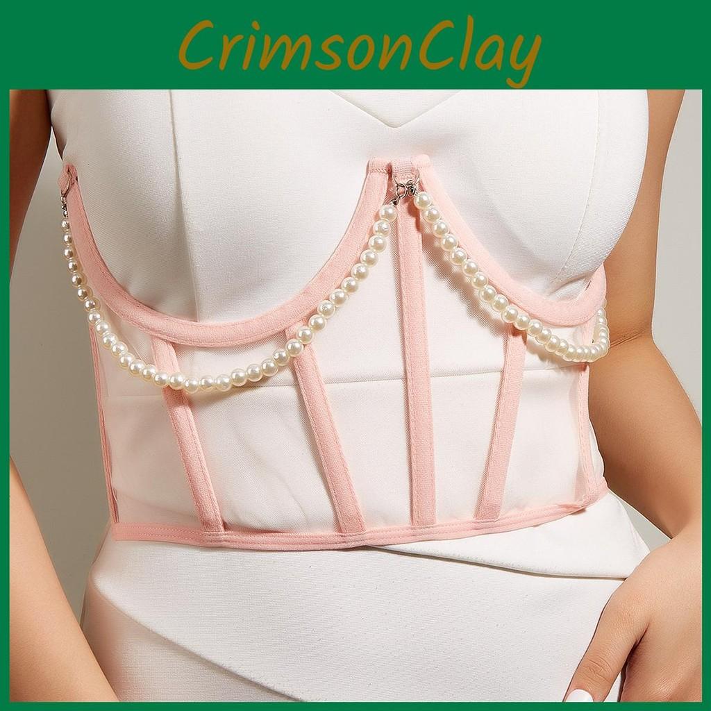 Pearltrimmed Waist For Women Belt With Binding Strap And Fishbone Detailing