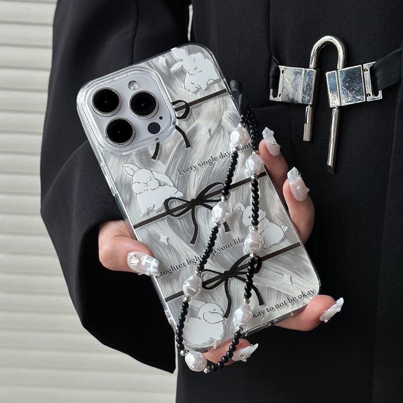 

Прозрачный чехол Zhitai Feather Yarn для iPhone 13/14Pro/15/16Pro, женский дизайн, большое отверстие, совместим с iPhone 12. iPhone 11