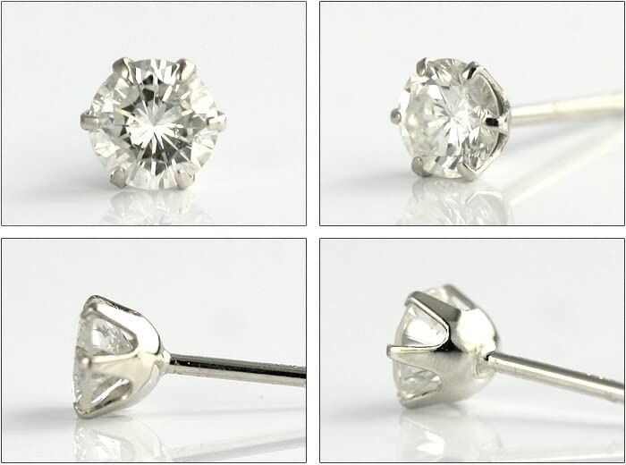 Jewelry PT900 Diamond Earrings Color Diamond 6 Prong Type [Diamond World] Women's 0.40ct F/G